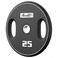 AeroFit AFPUPLB25 олимпийский полиуретановый диск 25 кг, черный, с 2-мя хватами