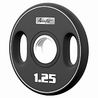 AeroFit AFPUPLB1.25 олимпийский полиуретановый диск 1,25 кг, черный, с 2-мя хват...