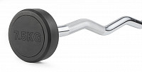 Штанга неразборная обрезиненная 7,5 кг. Изогнутый гриф. VictoryFit VF-DX5075