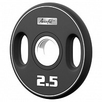 AeroFit AFPUPLB2.5 олимпийский полиуретановый диск 2,5 кг, черный, с 2-мя хватам...