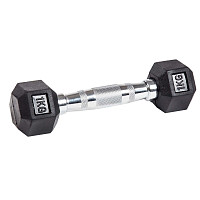 Гантель гексагональная обрезиненная PROFI-FIT  1 кг