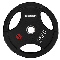 Диск олимпийский обрезиненный 3-х хватовый 25кг Hasttings Digger HD51C1C-25