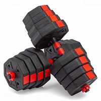 Гантели гексагональные разборные с грифом, 30 кг. (2 шт. х 15 кг.) VictoryFit VF...