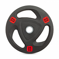 Диск 51 мм. NEO обрезиненный с 3-мя хватами 25 кг, VictoryFit VF-ST51250
