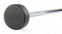 Штанга неразборная обрезиненная 10 кг. Прямой гриф. VictoryFit VF-DX4100