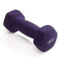 Гантель неразборная гексагональная неопрен  1 кг (фиолетовая) VictoryFit VF-DHN0...