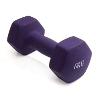 Гантель неразборная гексагональная неопрен  6 кг (фиолетовая) VictoryFit VF-DHN0...