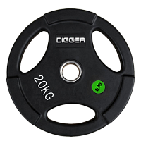 Диск олимпийский обрезиненный 3-х хватовый 20кг Hasttings Digger HD51C1C-20