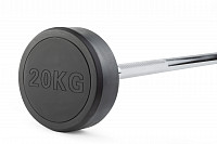 Штанга неразборная обрезиненная 20 кг. Прямой гриф. VictoryFit VF-DX4200